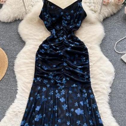 GETADME Summer Sexy Slim Print Dress Women Fashion Spaghetti Strap Elegant Package Hips Bodycon Mini Dresses Femlae Beach Party Dress