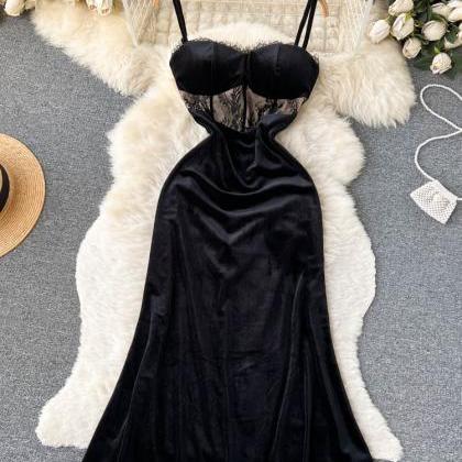 Fashion Women Princess Black Strap Dress Elegant..