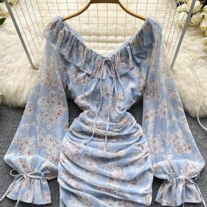 Sexy Package Hips Chiffon Dress Early Long Sleeve..