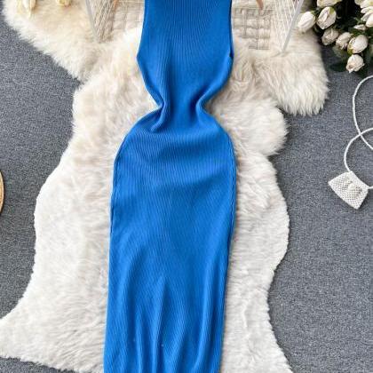 Sexy Package Hips Knitted Bodycon Tank Dress