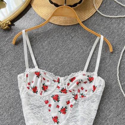 Strap Tank Camis For Women Casual Floral Print..