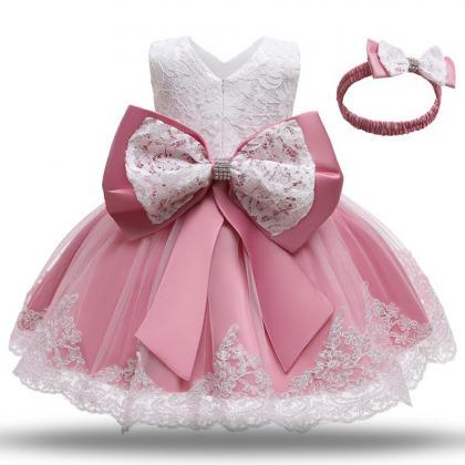 Baby Girls Dresses For Bow Newborn Infant Birthday..