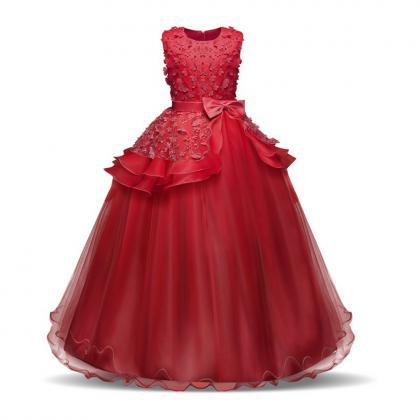 Girls Bridesmaid Dresses For Wedding Kids Lace..
