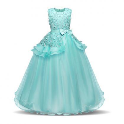 Girls Bridesmaid Dresses For Wedding Kids Lace..
