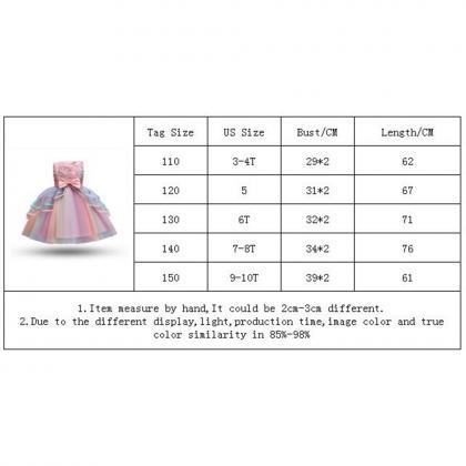 Girl Rainbow Layered Dresses For Bithday Party..