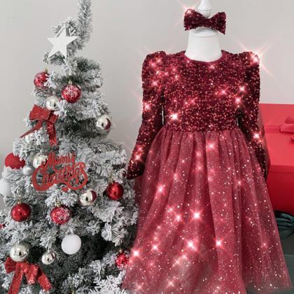 Dresses For Girls Long Sleeve Kids Party Princess..