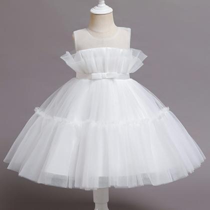 Baby Birthday Dresses For Girls Solid Tulle..