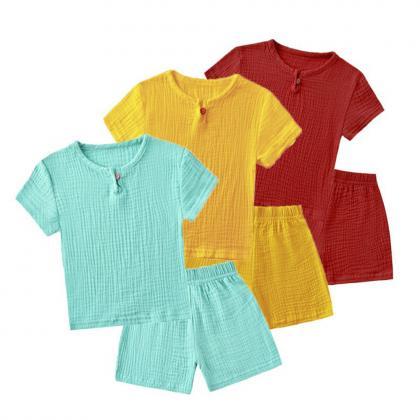 Children Clothes Sets Linen Sports Clothes For..