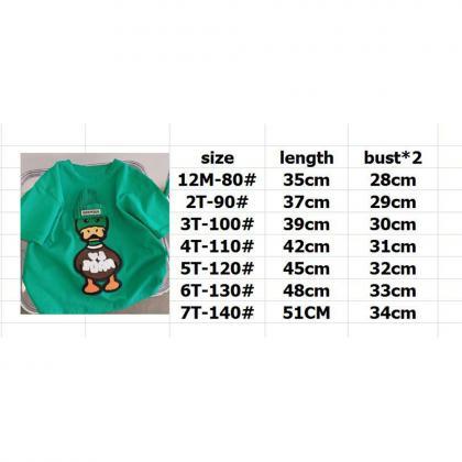 Popular Embroidered Duck Casual Short Sleeve Boy..