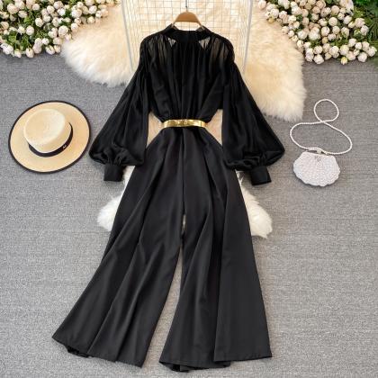 Women Casual Loose Long Sleeve Jumpsuits Female..