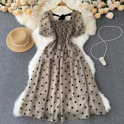 Women Fashion Elegant Dot Print Dress Lady One..