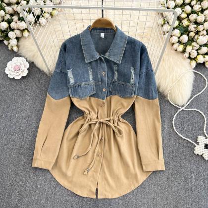 Fashion Casual Women Shirts Tops Vintage Patchwork..
