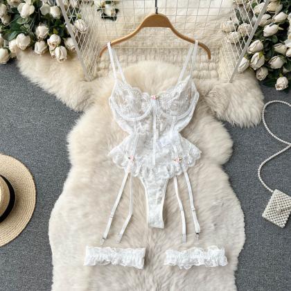 Backless Lace Jumpsuit Women Hollow Out White..