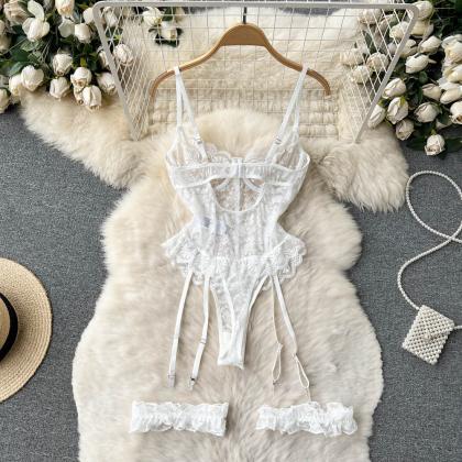 Backless Lace Jumpsuit Women Hollow Out White..