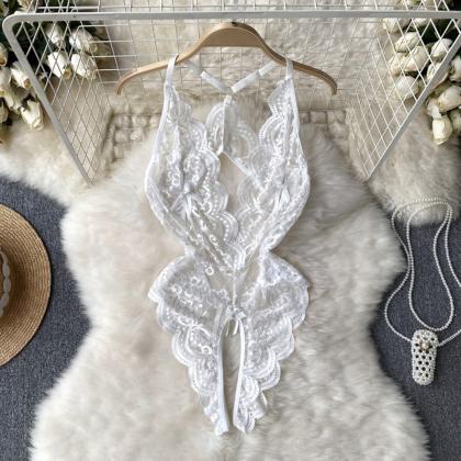Irregular Lace Sexy Rompers Women Backless Hollow..