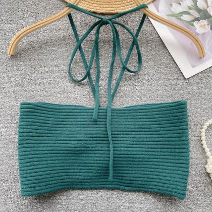 Sexy Knit Camisole Women Solid Design Backless..