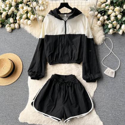 Sport Design Loose Two Piece Sets Hooded Long..