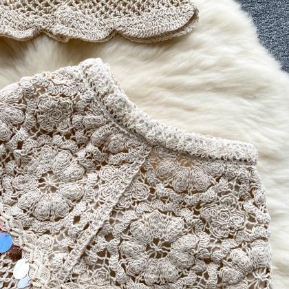 Matching Knit Sets Women Sleeveless Sequines..