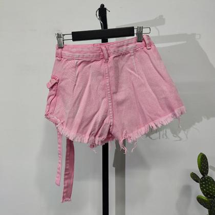 Denim Shorts Skirts Women's Bandage..