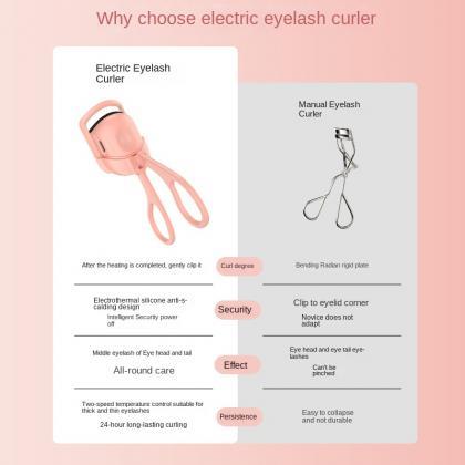 Eyelash Curler Portable Electric Heated Comb Eye..