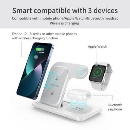 3 In 1 Wireless Charger Stand Pad For Iphone 14 13..