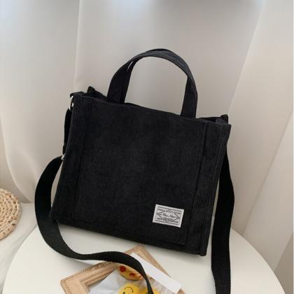 Style Simple Corduroy Small Square Handbag Ins..