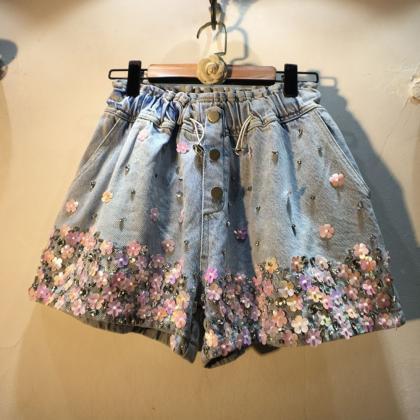 Floral Splice Shorts Women's..