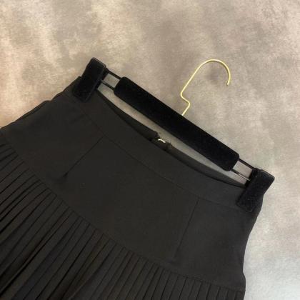 High Waist Black Short Mini Pleated Skirt Women