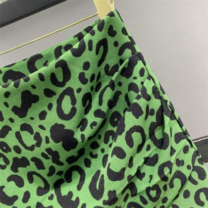 Fashion Women Leopard Print Skirt High Waist..