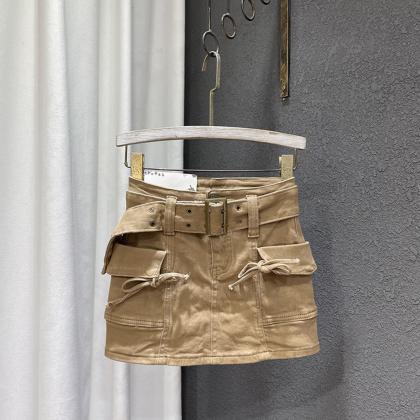 Trend Streetwear Camouflage Denim Skirt..