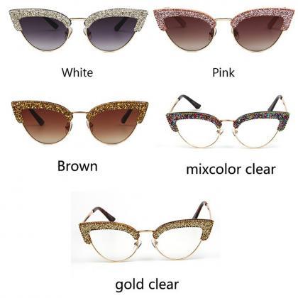 Fashion Cat Eye Sunglasses Women Designer Vintage..