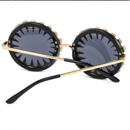 Steampunk Designer Sunglasses For Men Round..
