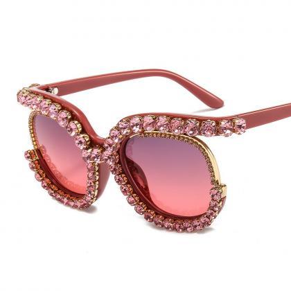Oversized Women Sunglasses Cat Eye Glasses Half..
