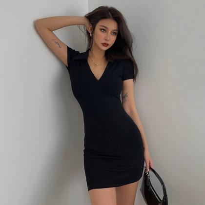Fashion Short Sleeve Bodycon Mini Dress