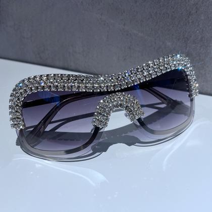 Luxury Oversized Sunglasses Women Metal Rimless..