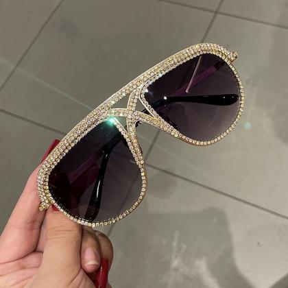 Sunglasses Rhinestone Oversized Sun Glasses Luxury..