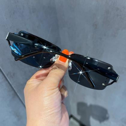 Rimless Sunglasses Diamond Wang Sun Glasses..
