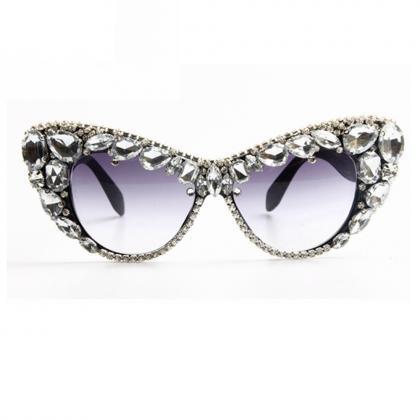 Cat Eys Sunglasses Oversized Sun Glasses Luxury..