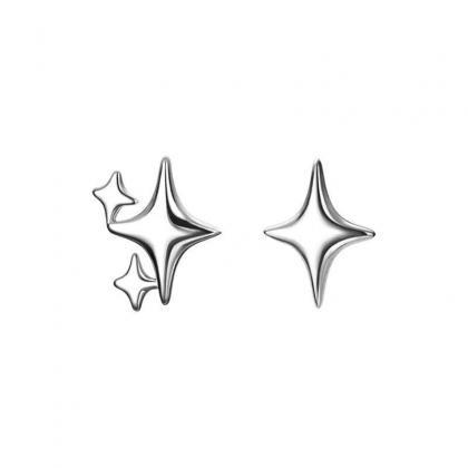 Stamp Silver Gold Color Star Stud Earrings Women..