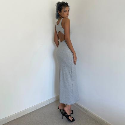 Sexy Hollow Backless Off Shoulder Party Dress..