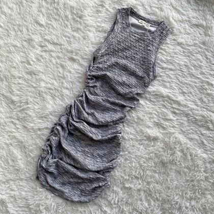 Sexy Sleeveless Rib-knit Ruffle Bodycon Mini Dress