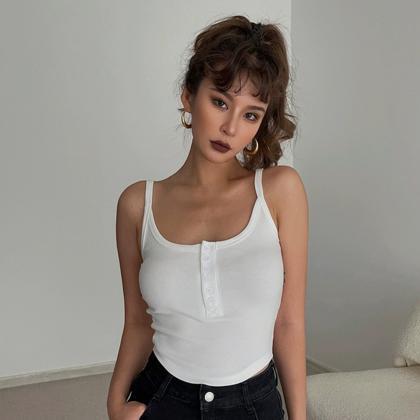 Casual Sleeveless Tight Top Solid Sexy Vest Tank..