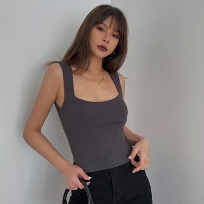 Casual Sleeveless Tight Top Solid Sexy Vest Tank..