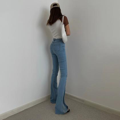 Cool Splicing Pants Denim Trousers Distressed High..