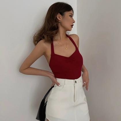 Sexy Halter Backless Strapless Tight Vest Tank Top
