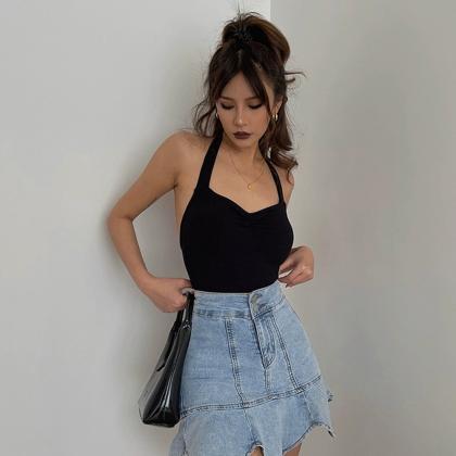 Sexy Halter Backless Strapless Tight Vest Tank Top