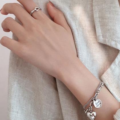 Silver Charms Bracelets For Women Fashion Retro..