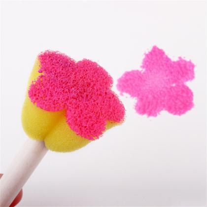 5pcs Kids Toddler Sponge Stamp Brush Kits Flower..