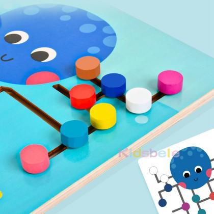 Wooden Octopus Maze Puzzle Montessori Toys For..
