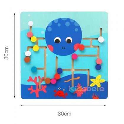 Wooden Octopus Maze Puzzle Montessori Toys For..